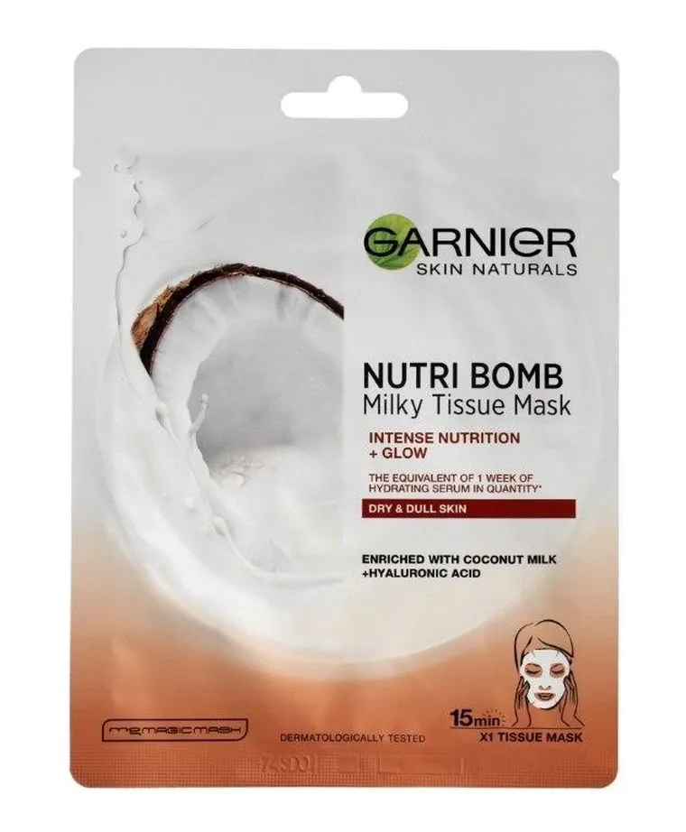 Garnier, Skin Naturals, Nutri Bomb, maseczka na tkaninie odżywczo-rozświetlająca