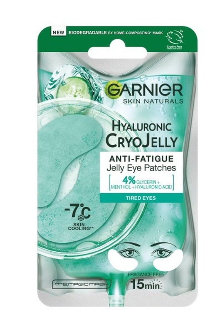 Garnier, Skin Naturals, płatki żelowe pod oczy, hyaluronic cryo jelly, 5 g