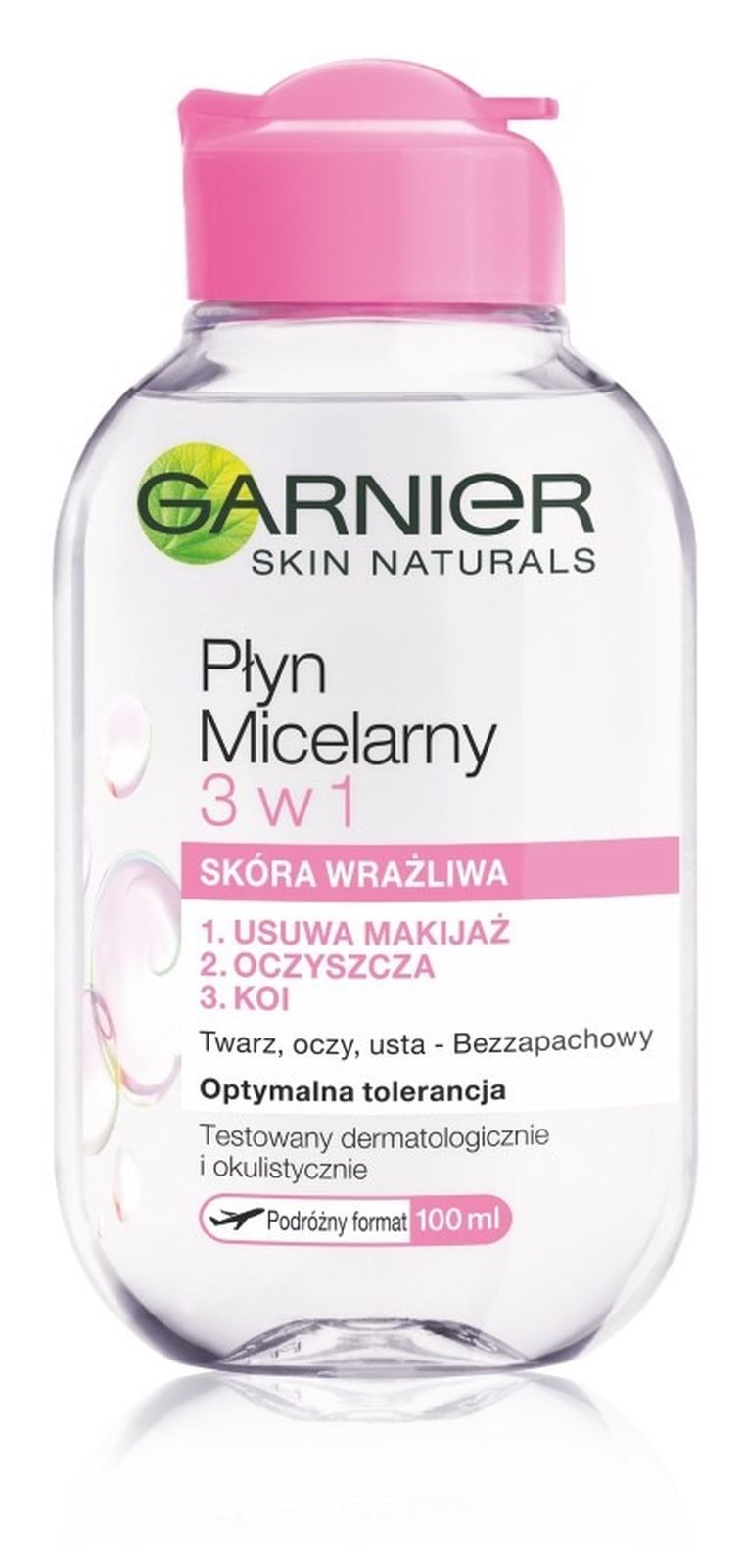 Garnier, Skin Naturals, płyn micelarny 3w1, skóra wrażliwa, 100 ml