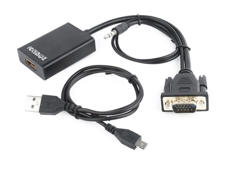 Gembird, adapter A-VGA-HDMI-01, czarny