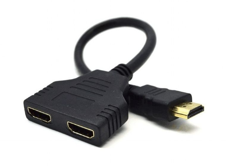 Gembird, adapter, DSP-2PH4-04, czarny, 0,2m