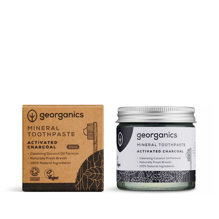 Georganics, Mineralna pasta do zębów w słoiku, Activated Charcoal, 60 ml