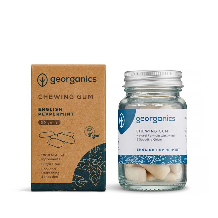Georganics, naturalna guma do żucia, English Peppermint, 30 gum