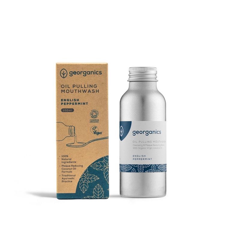 Georganics, Olej do płukania ust, English Peppermint, 100 ml