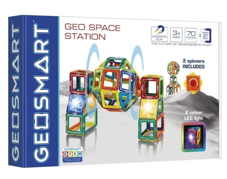 GeoSmart, Space Station, klocki magnetyczne, zestaw konstrukcyjny, 70 części