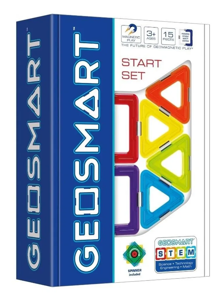 GeoSmart, Start Set + Spinner IUVI, klocki magnetyczne, zestaw konstrukcyjny, 15 elementów