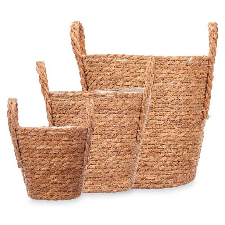 Giftdecor, Esparto, koszyki plecione z uchwytami, 3 szt.