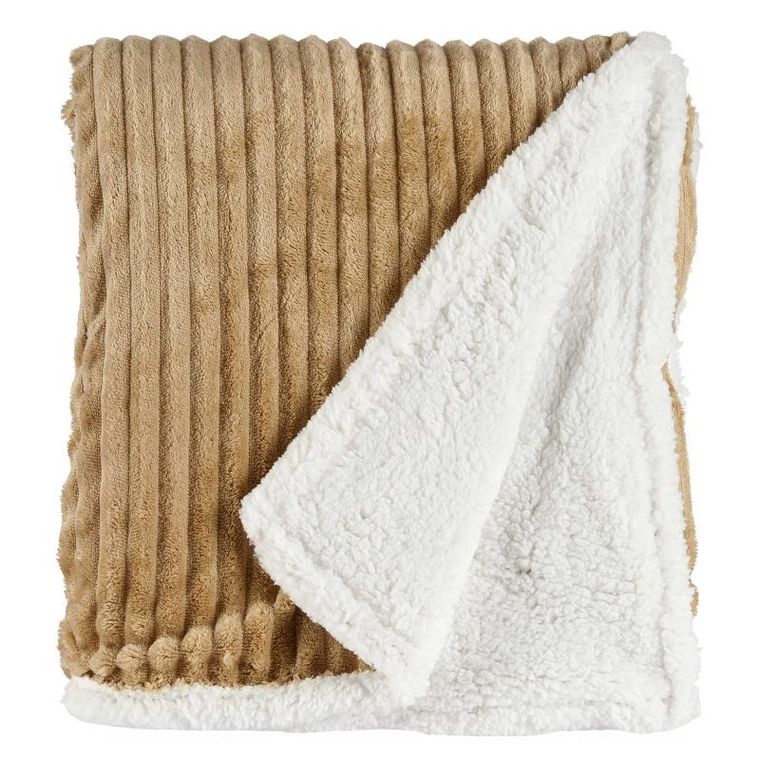 Giftdecor, koc dwustronny z barankiem, 130-170 cm