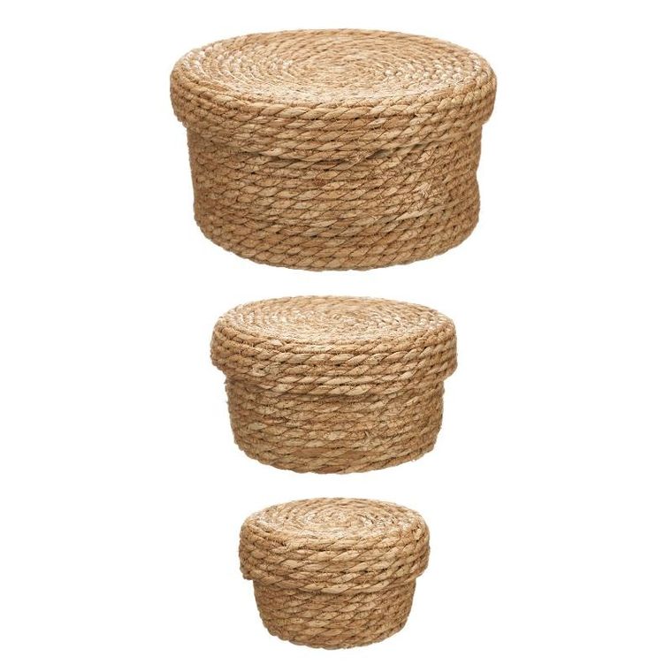 Giftdecor, koszyki do przechowywania z naturalnej plecionki, 3 szt.