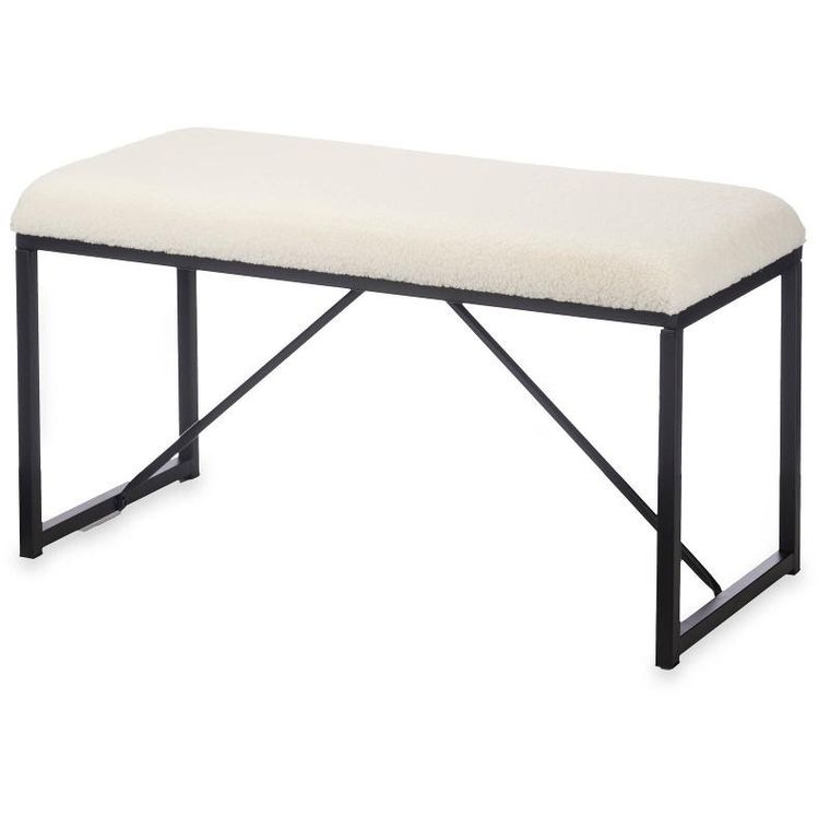 Giftdecor, ławeczka do przedpokoju, tapicerowana, baranek, 38-81-42 cm