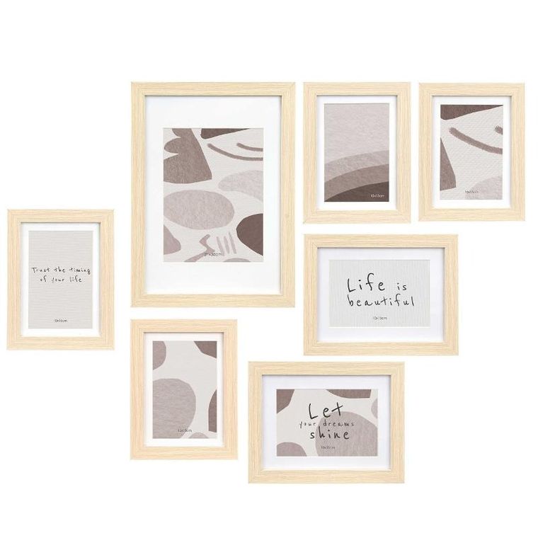 Giftdecor, Mural, ramki na zdjęcia na ścianę, 7 ramek różnej wielkości