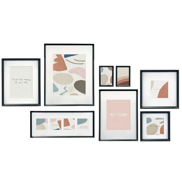 Giftdecor, Mural, ramki na zdjęcia na ścianę, 8 ramek różnej wielkości