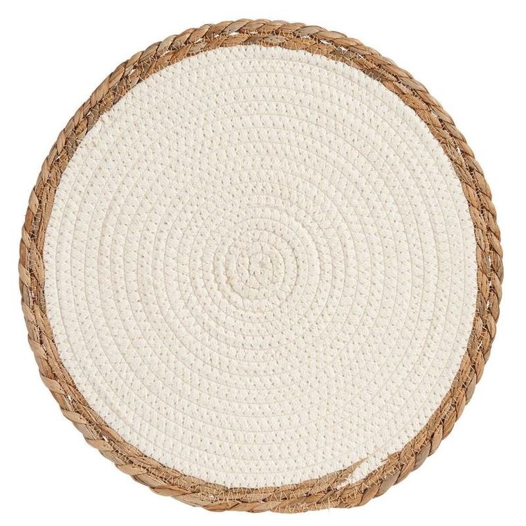 Giftdecor, podkładka pod talerz, z plecionką z trawy morskiej na brzegach