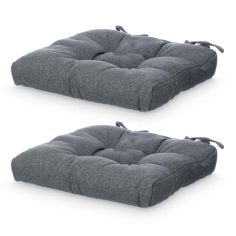 Giftdecor, poduszki na krzesło z pikowaniem i troczkami, 40-40 cm