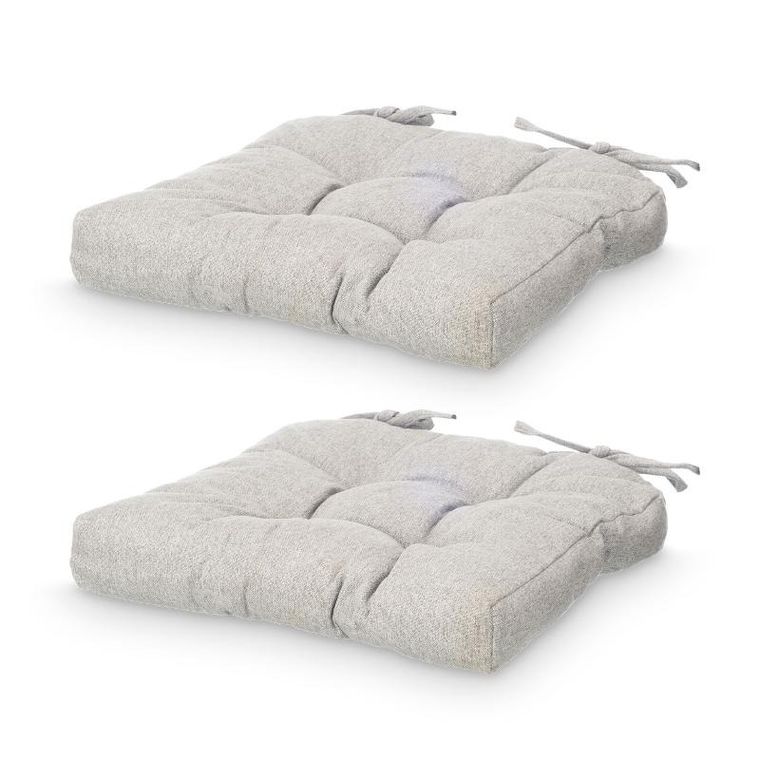 Giftdecor, poduszki na krzesło z pikowaniem i troczkami, 40-40 cm