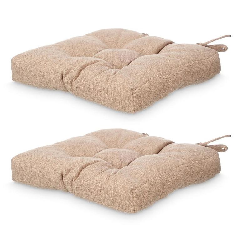 Giftdecor, poduszki na krzesło z pikowaniem i troczkami, 40-40 cm