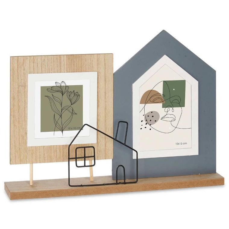 Giftdecor, ramka domek, zdjęcia, metal i mdf, stojąca, 2 zdjęcia
