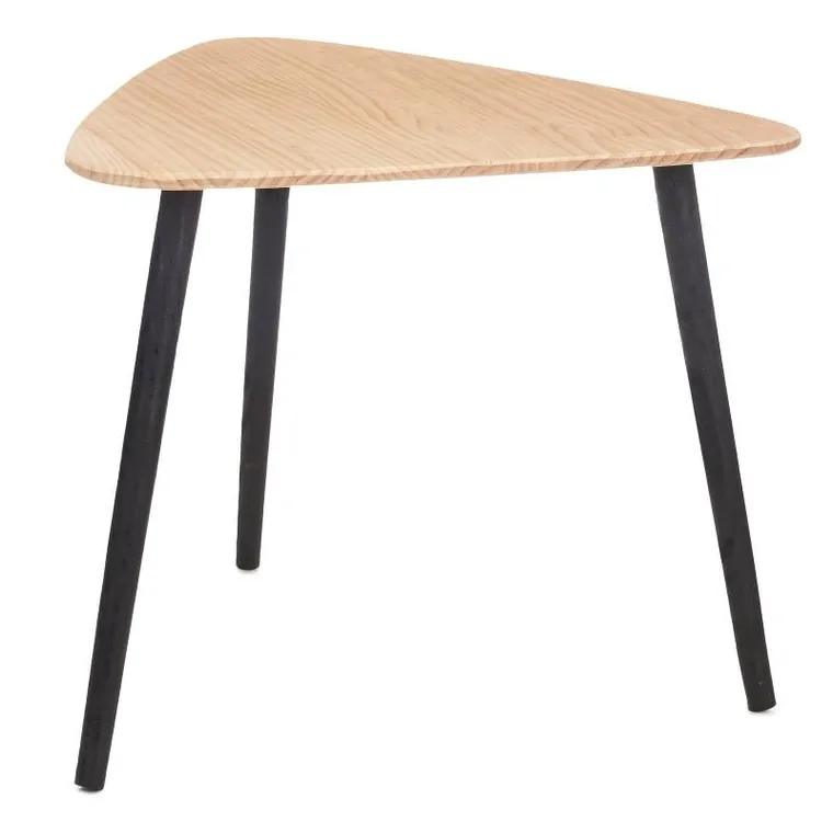 Giftdecor, stolik kawowy, drewniany blat, trójkątny, 64-60-48 cm