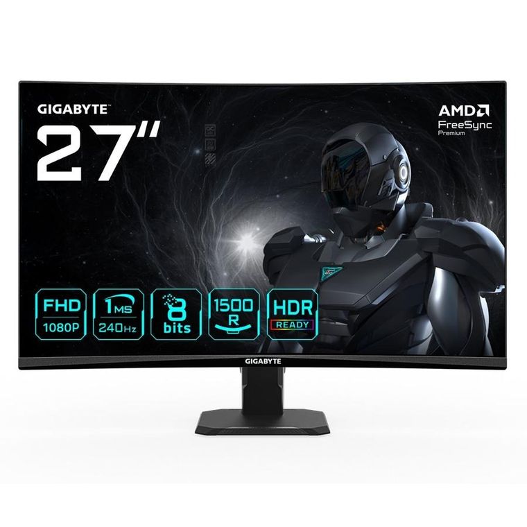 Gigabyte, monitor, 27", GS27FC2, GAMING, FHD, 240Hz, DP HDMI, CURVED