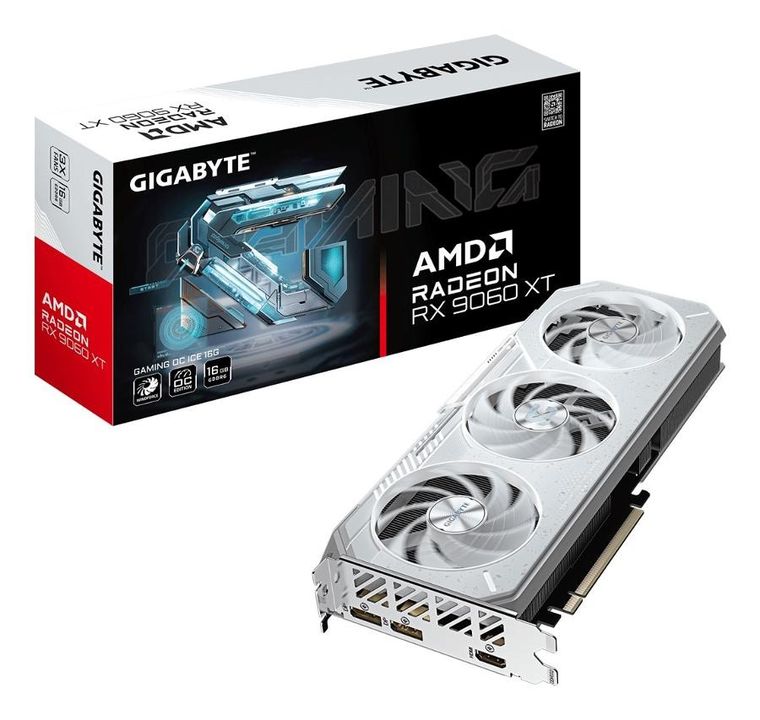 Gigabyte, Radeon RX 9060XT GAMING OC WHITE 16GB GDDR6 128bit, karta graficzna, HDMI/2DP