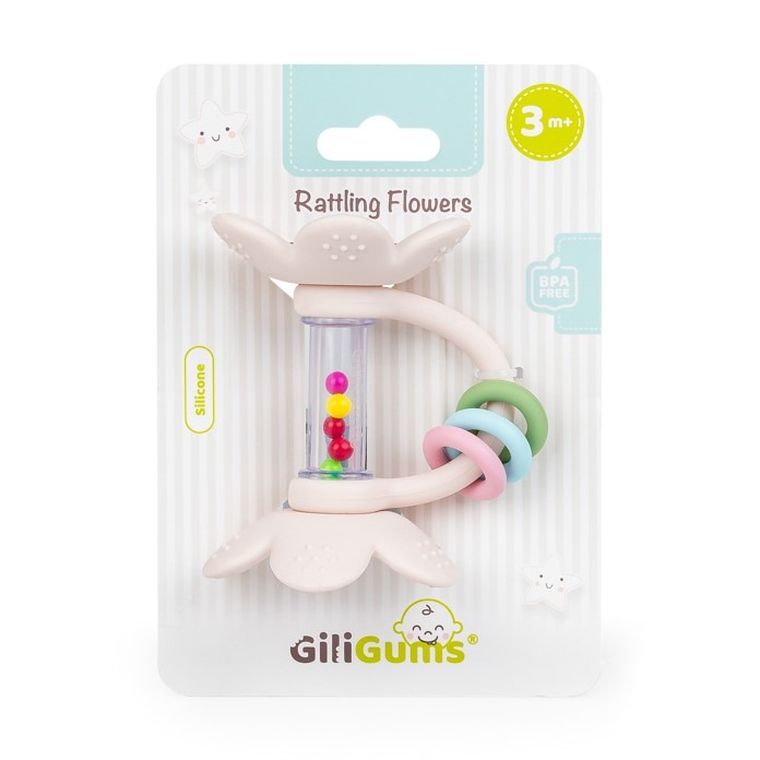 GiliGums, grzechoczące kwiatki, pastelowe
