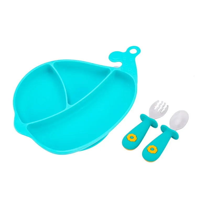 GiliGums, Wieloryb, zestaw: talerz ze sztućcami, morski