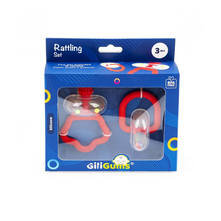 GiliGums, zestaw grzechoczący, czerwony