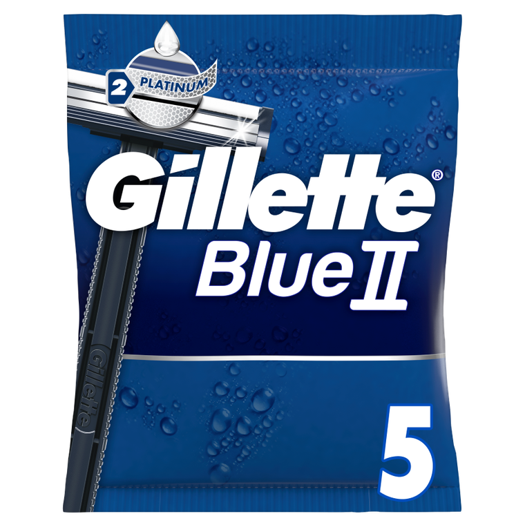 Gillette, Blue II Chromium, jednorazowe maszynki do golenia dla mężczyzn, 5 szt.