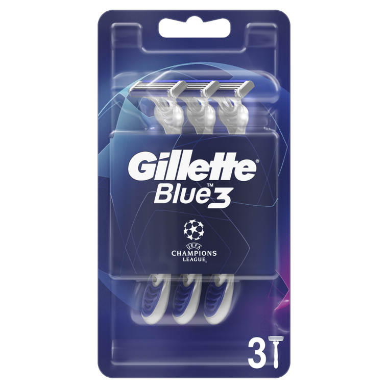 Gillette, Blue3 Comfort, jednorazowa maszynka do golenia dla mężczyzn, 3 szt.
