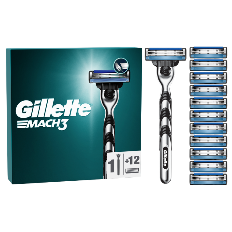 Gillette, Mach3, maszynka do golenia dla mężczyzn + ostrza wymienne, 11 szt.
