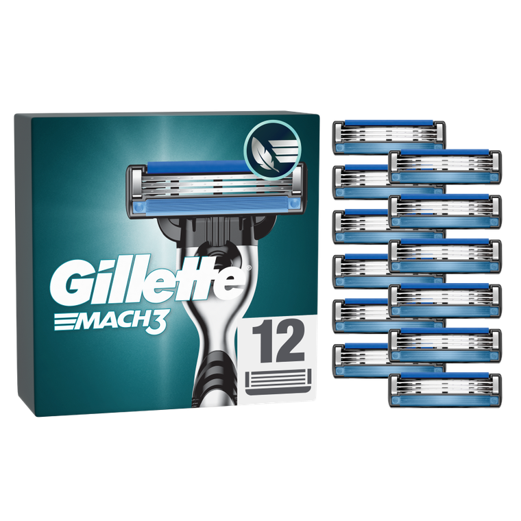 Gillette, Mach3, ostrza wymienne do maszynki do golenia dla mężczyzn, 12 szt.