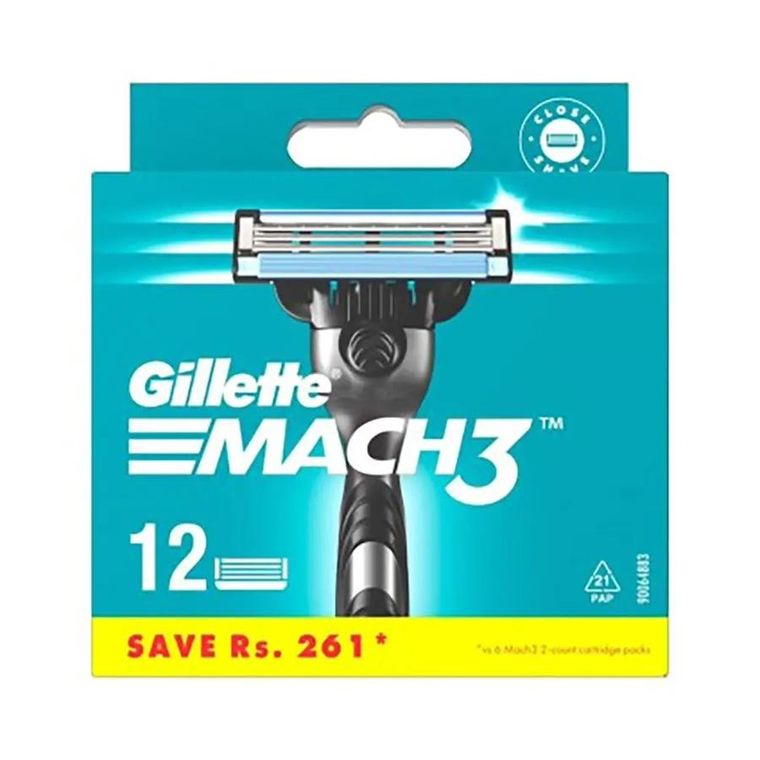 Gillette, Mach3, wymienne ostrza do maszynki do golenia, 12 szt.