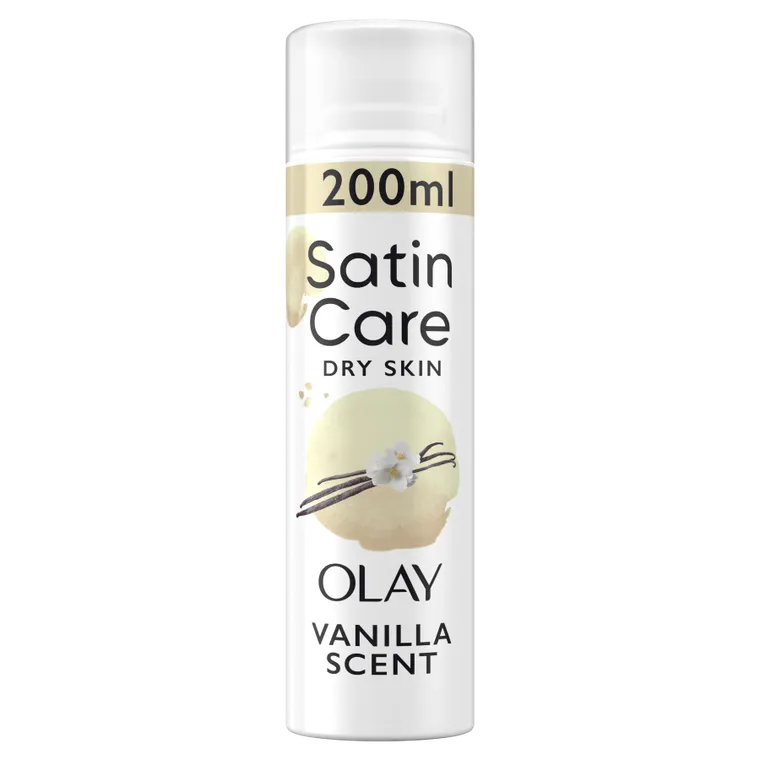 Gillette, Satin Care Vanilla Dream z dodatkiem olay, żel do golenia, 200 ml