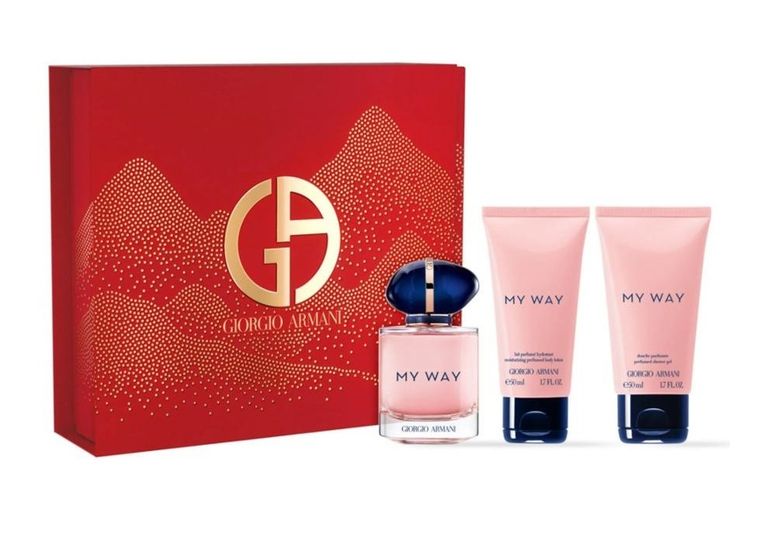 Giorgio Armani, My Way, zestaw: woda perfumowana, spray, 50 ml + żel pod prysznic, 50 ml + balsam do ciała, 50 ml