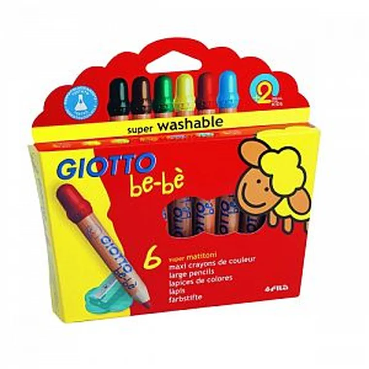 Giotto, Be-be, kredki, grube 6 kolorów
