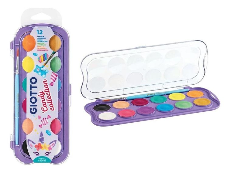Giotto, Candy Collection, farby akwarelowe, 12 kolorów