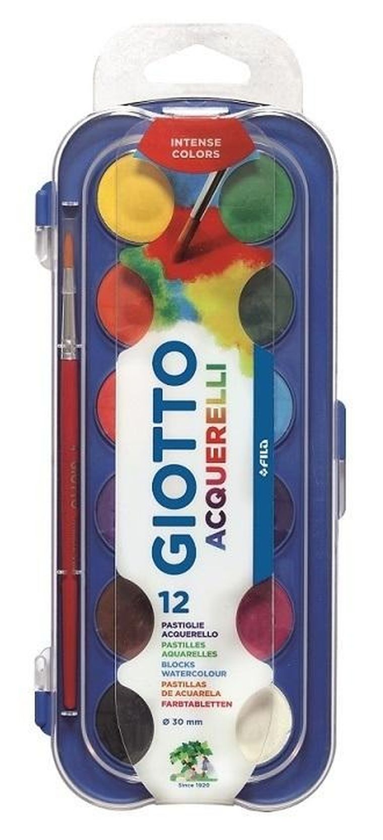 Giotto, farby akwarelowe, 12 kolorów