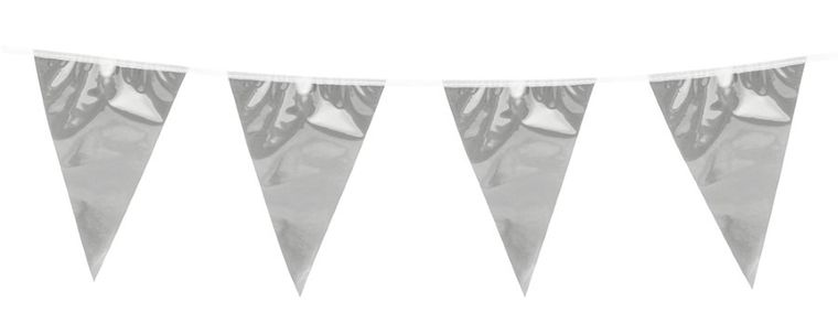 girlanda, flagi, srebrne, 10 m