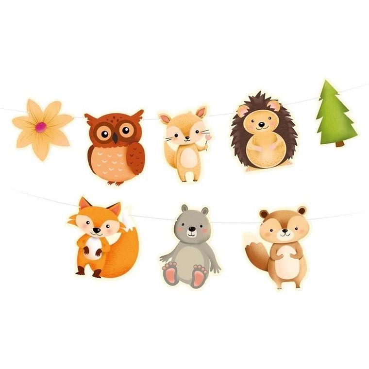 Girlanda, leśni przyjaciele, 200-18 cm