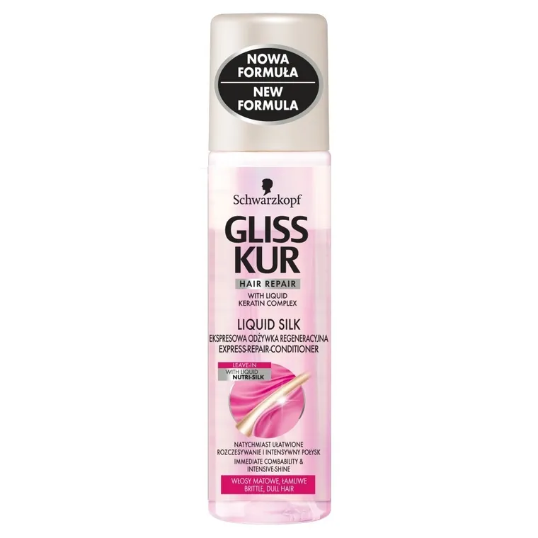 Gliss Kur, Liquid Silk, odżywka-spray do włosów matowych, 200 ml