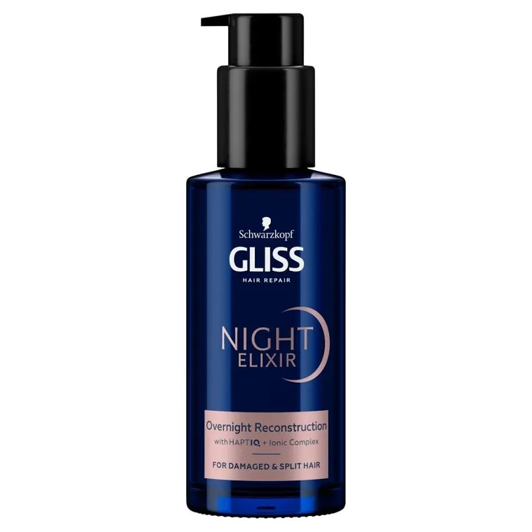 Gliss, Night Elixir Reconstruction, regenerująca kuracja na noc bez spłukiwania do włosów zniszczonych i rozdwojonych końcówek, 100 ml