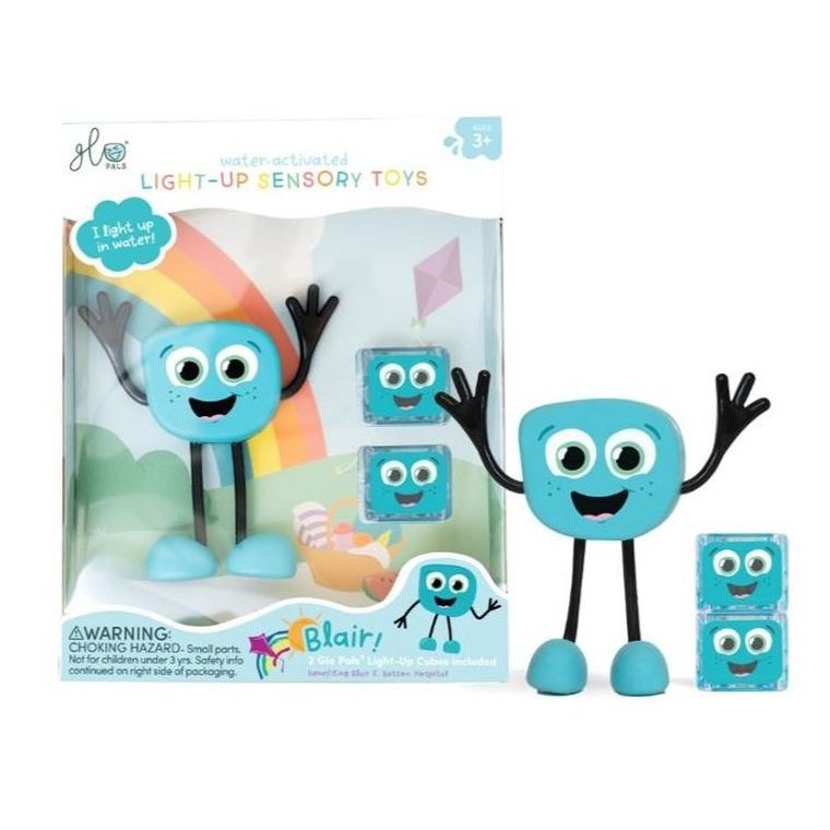 Glo Pals, Blair, postać do kąpieli i kostki sensoryczne świecące w wodzie, zestaw