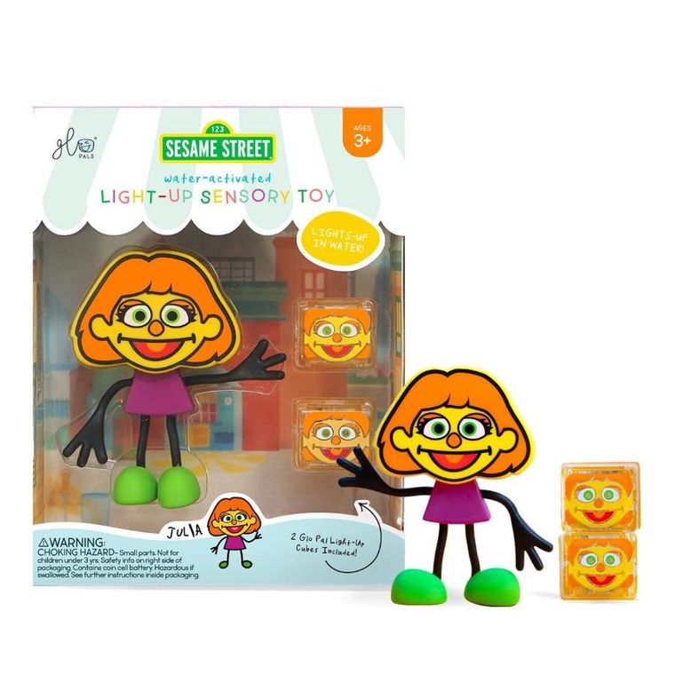 Glo Pals, Julia, postać do kąpieli i kostki sensoryczne świecące w wodzie, zestaw