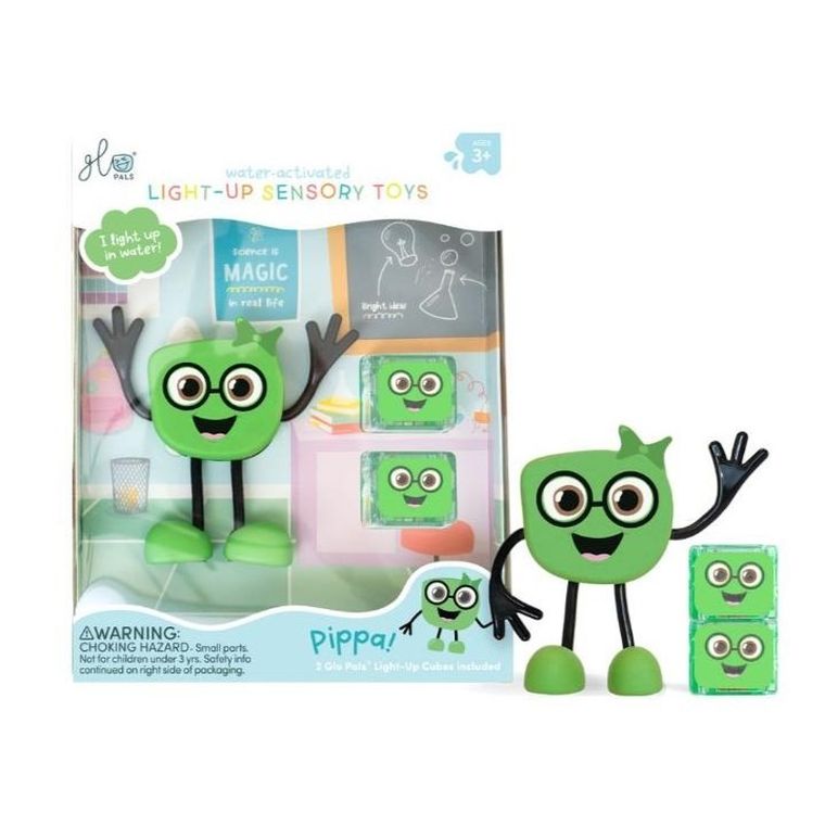 Glo Pals, Pippa, postać do kąpieli i kostki sensoryczne świecące w wodzie, zestaw