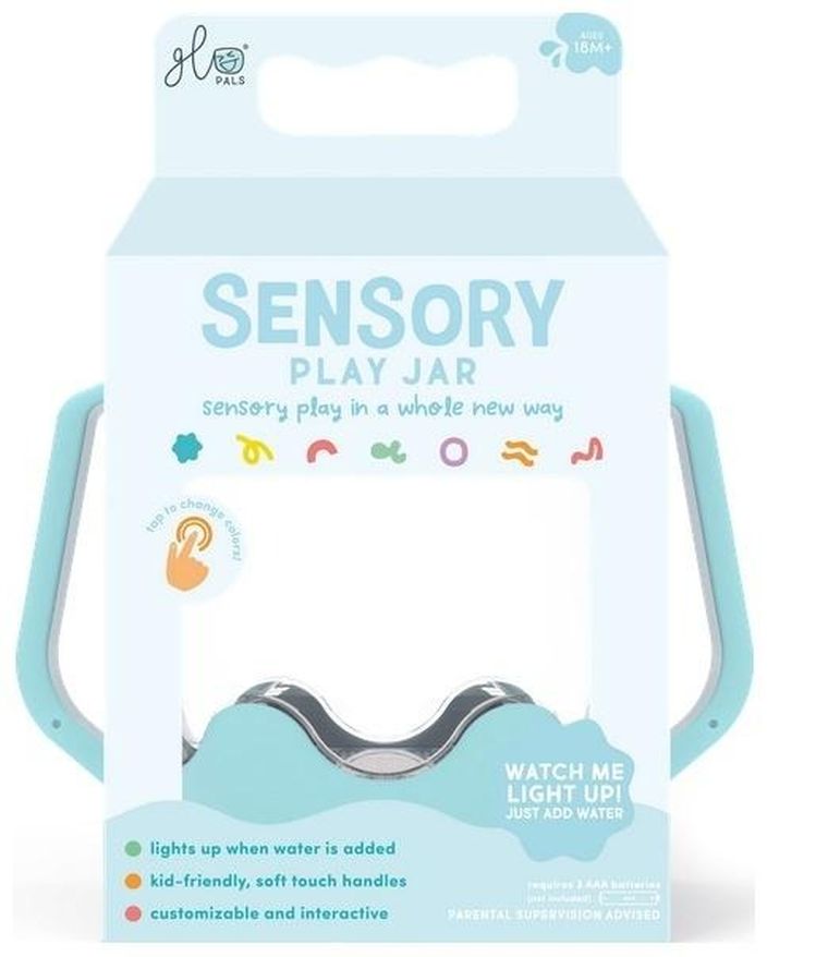 Glo Pals, słoik sensoryczny do napełnienia wodą, błękitny