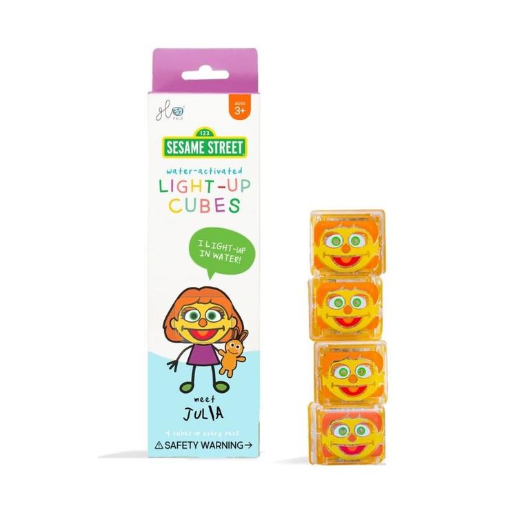 Glo Pals, Ulica Sezamkowa, Julia, kostki sensoryczne świecące w wodzie, 4 szt.