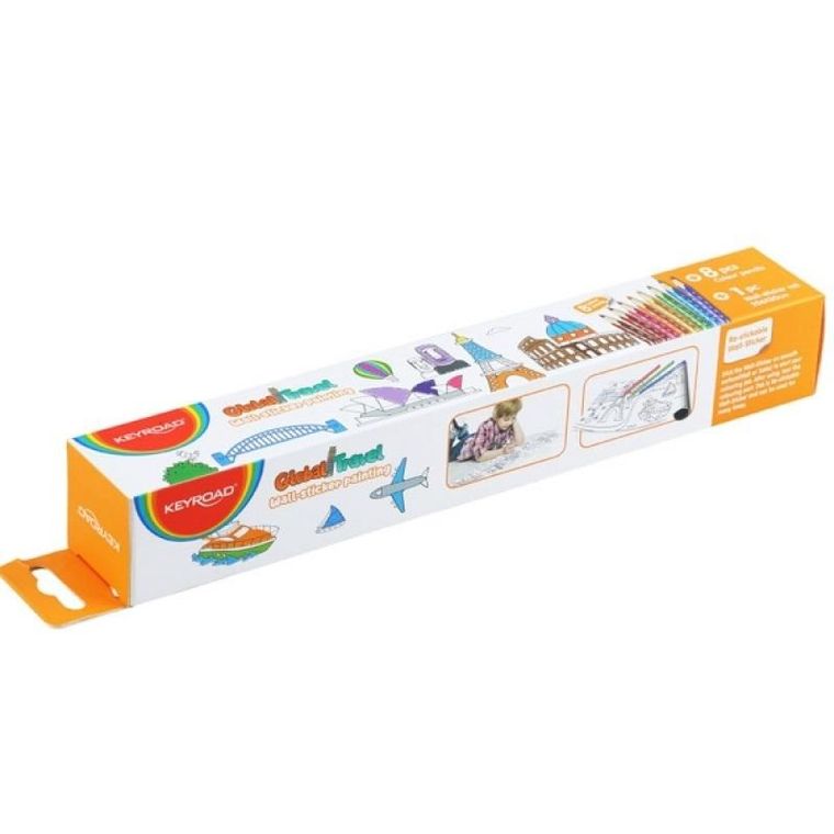 Global Travel, naklejka na ścianę do kolorowania