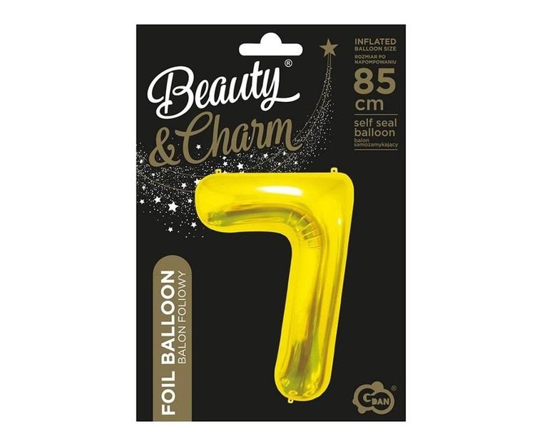 GoDan, balon foliowy, b&c, 7 złoty, 85 cm