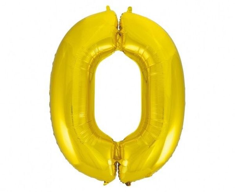 Godan, balon foliowy B&C, cyfra 0, złota, 9 cm
