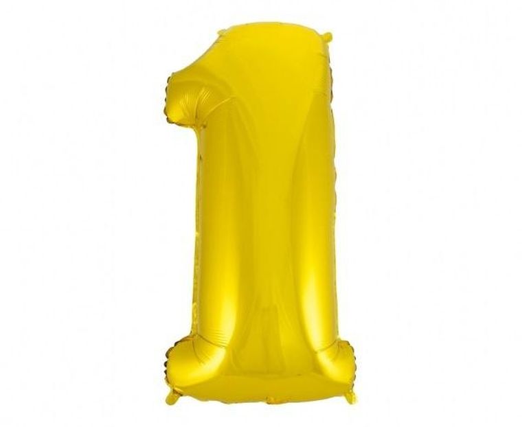 Godan, balon foliowy B&C, cyfra 1, złota, 92 cm